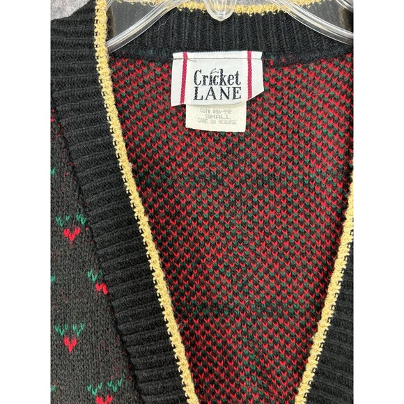 VTG Cricket Lane Christmas Sweater Vest Women's S Plaid Coquette Bow Wreath Tree - Picture 9 of 10